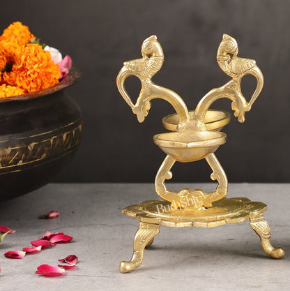 Brass parrot Lamps - 7.5in - Budhshiv.com