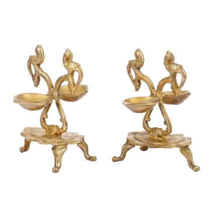 Brass parrot Lamps - 7.5in - Budhshiv.com