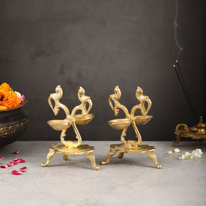 Brass parrot Lamps - 7.5in - Budhshiv.com