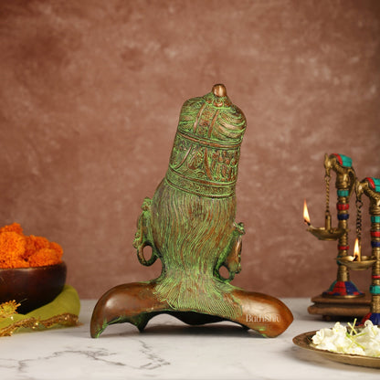 Brass Parvati Bust table accent 12" - Budhshiv.com