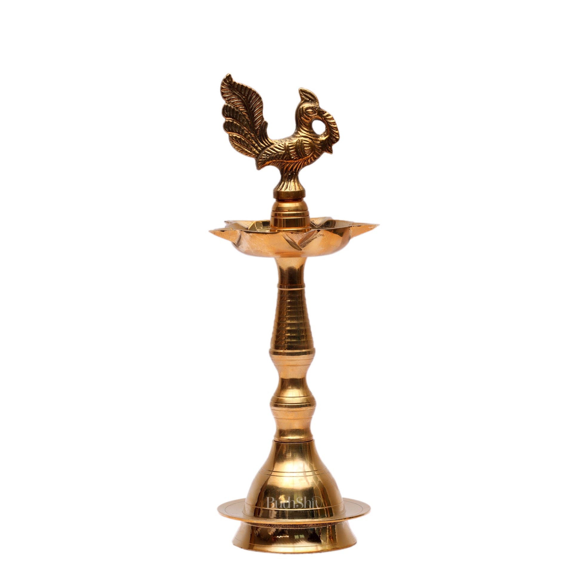 Brass Peacock Lamp 11" - Budhshiv.com