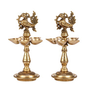 Brass Peacock Oil Lamp 8" - Budhshiv.com