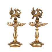 Brass Peacock Oil Lamp 8" - Budhshiv.com