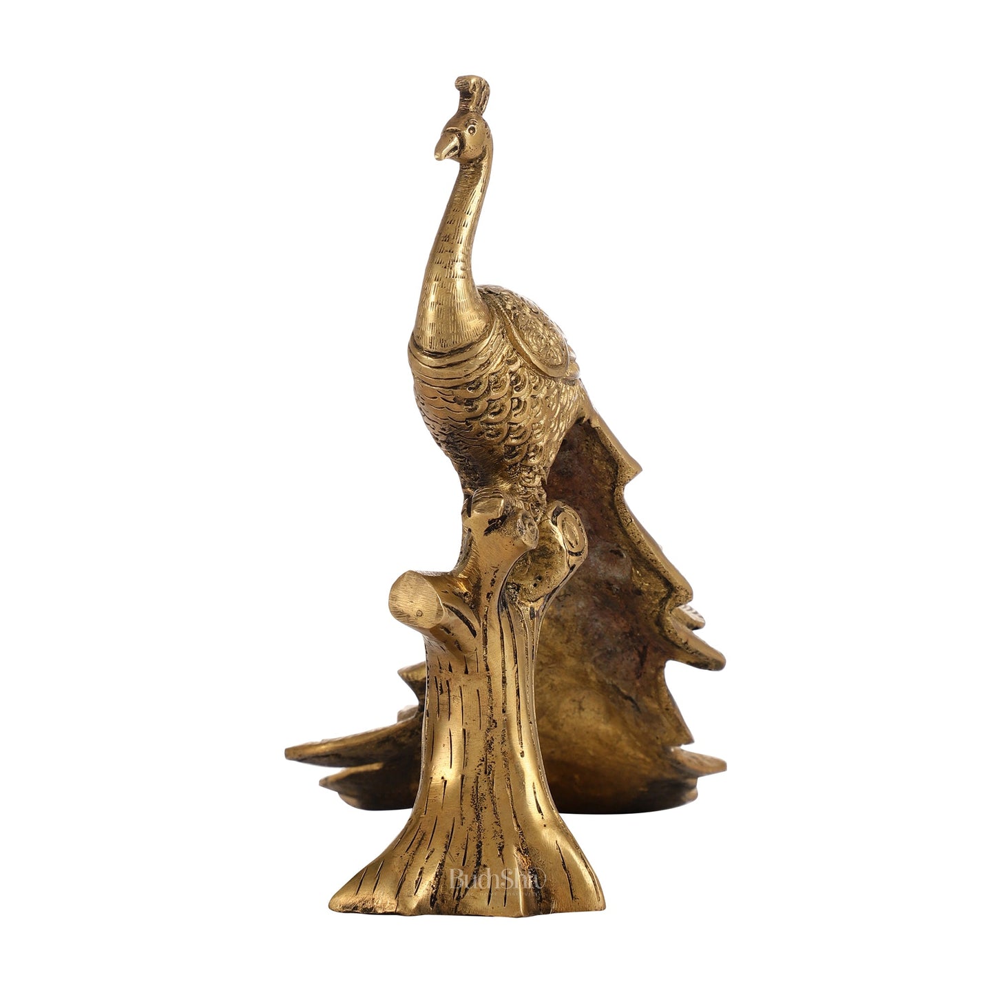 Brass peacock showpiece 12 inch - Budhshiv.com