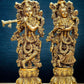 Brass Radha Krishna Idol Set - 21" Tall Masterpieces - Budhshiv.com