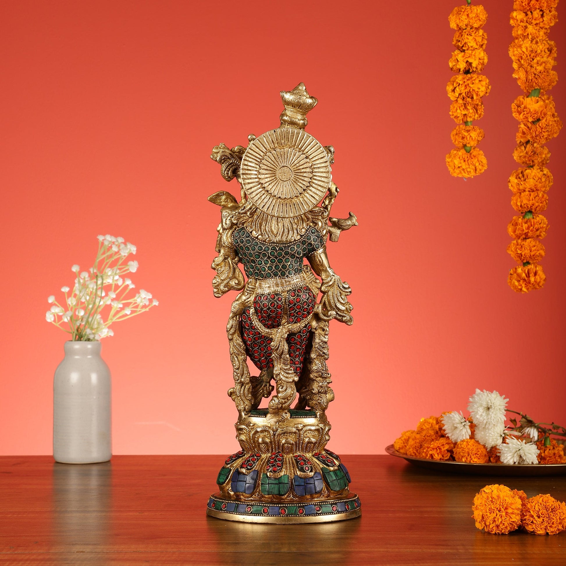 Brass Radha Krishna Idols - 15 Inch - Budhshiv.com