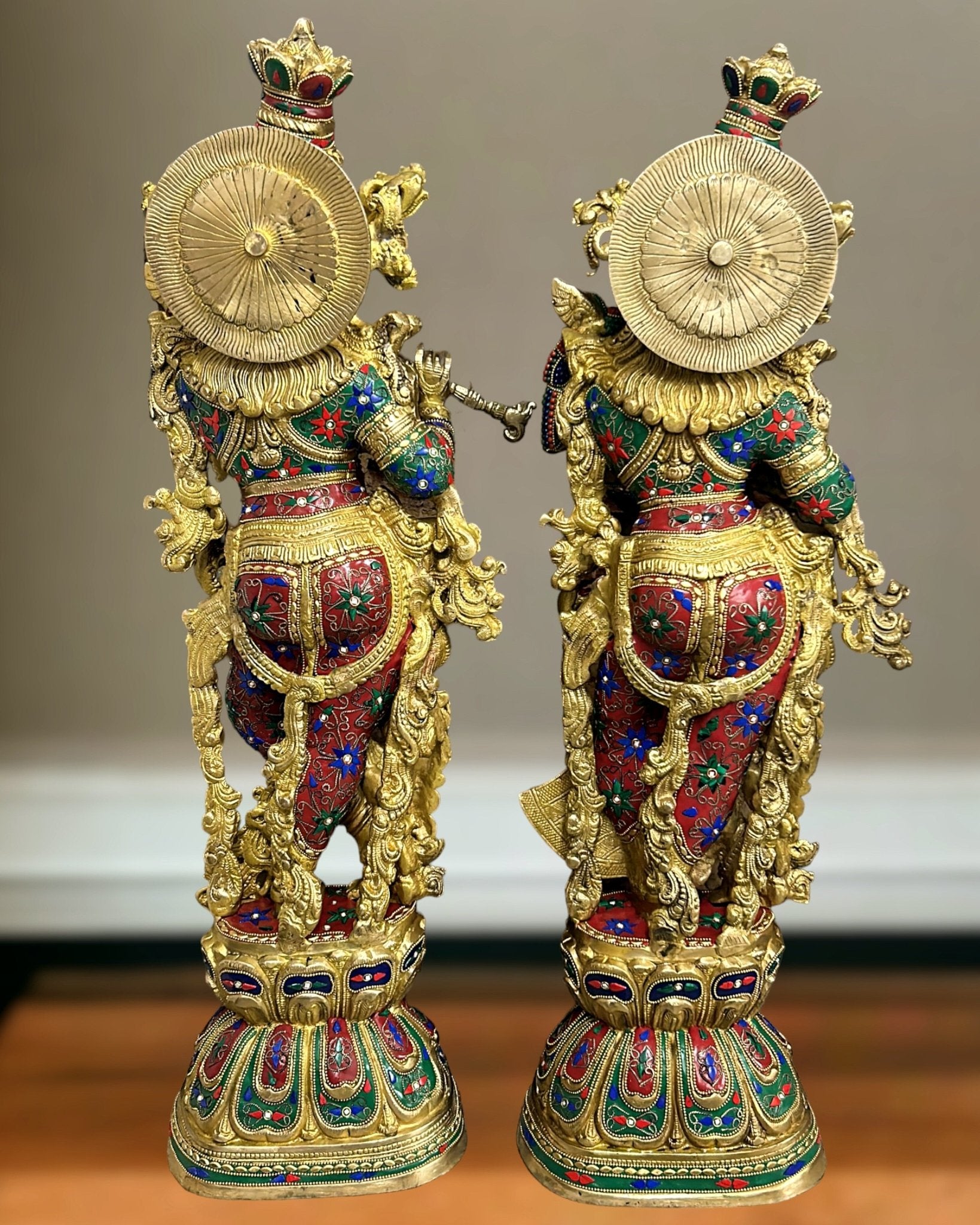 Brass Radha Krishna Idols 29 inch - Budhshiv.com