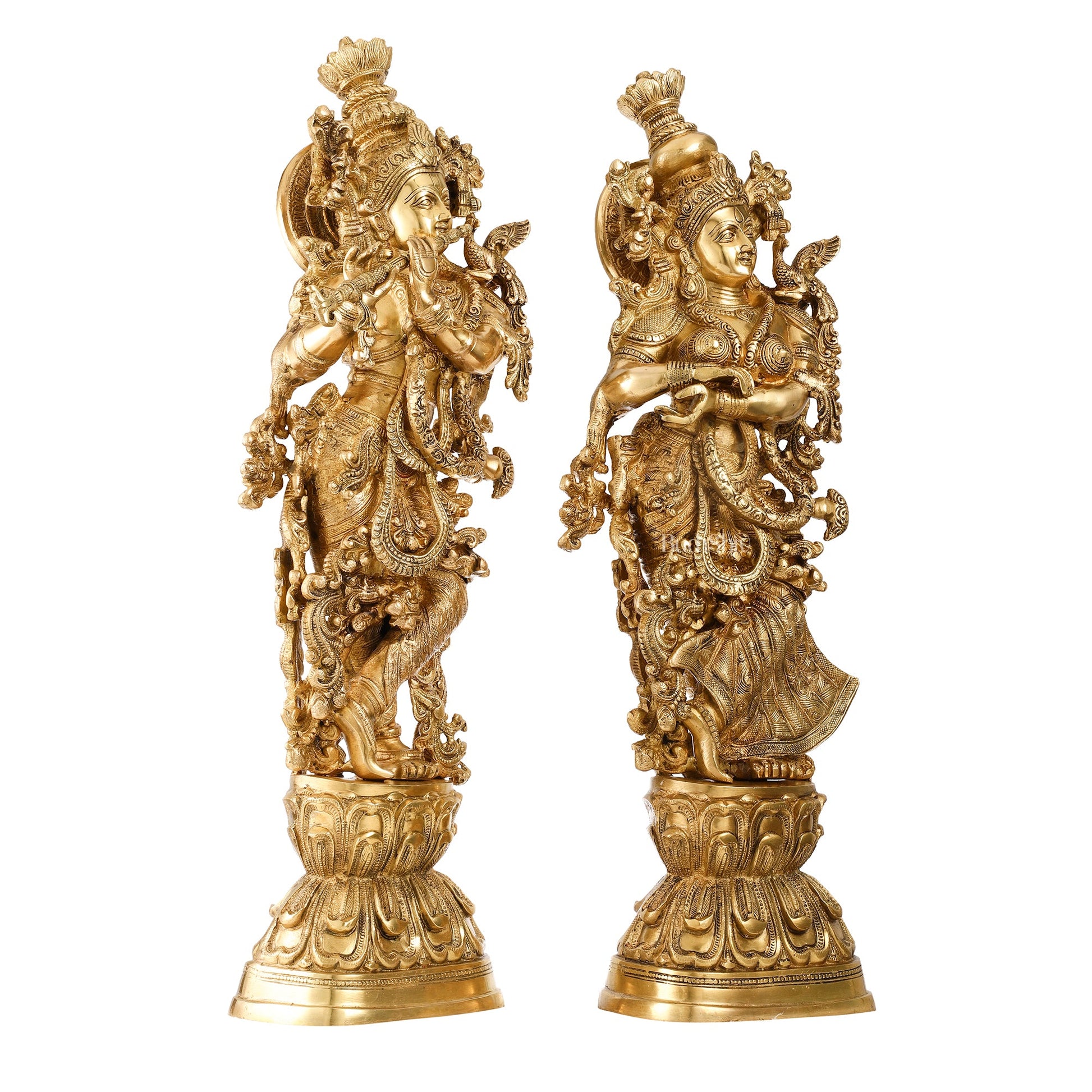 Brass Radha Krishna Idols 29 inch - Budhshiv.com