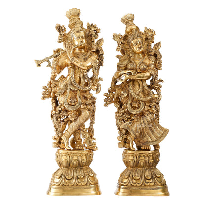 Brass Radha Krishna Idols 29 inch - Budhshiv.com