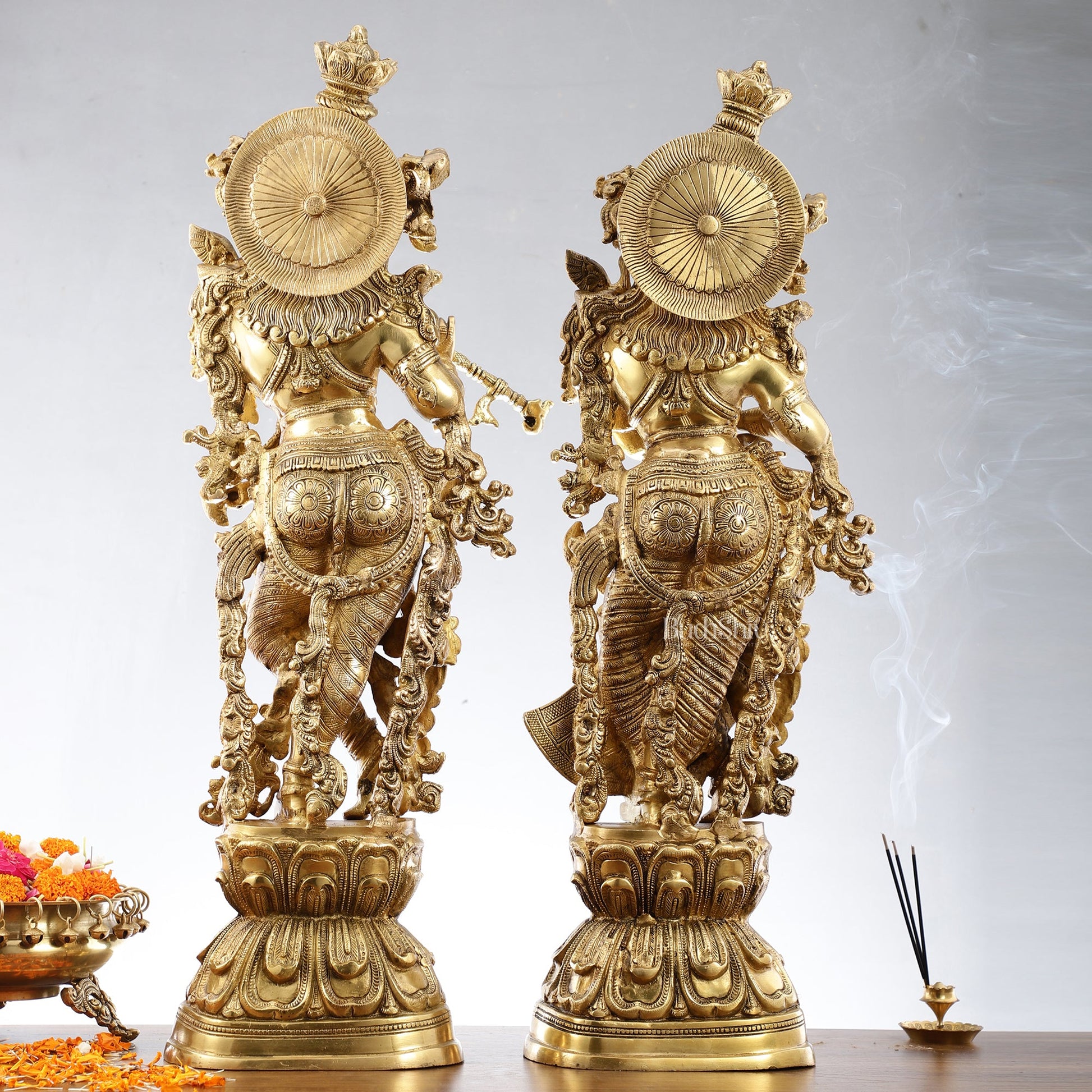 Brass Radha Krishna Idols 29 inch - Budhshiv.com