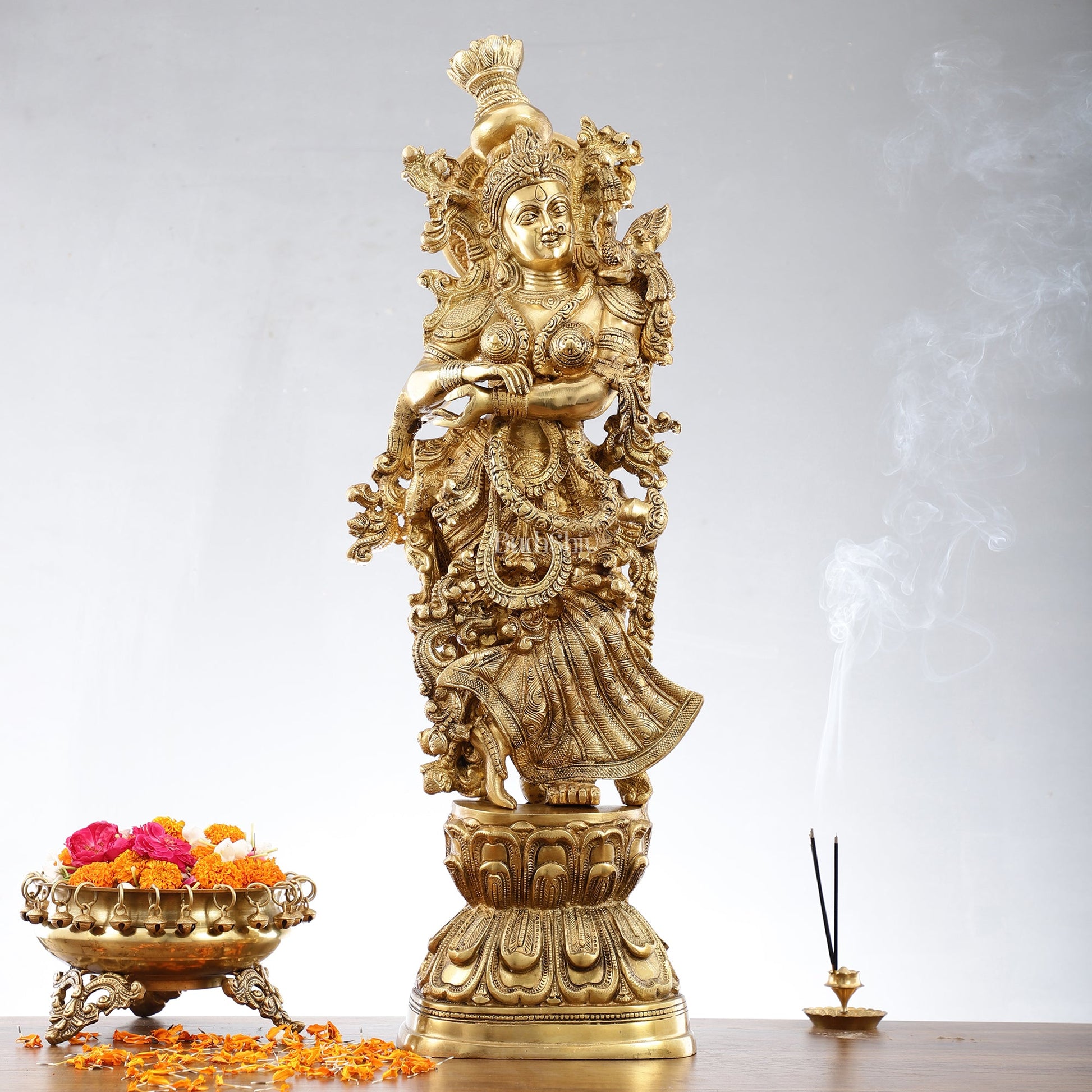 Brass Radha Krishna Idols 29 inch - Budhshiv.com