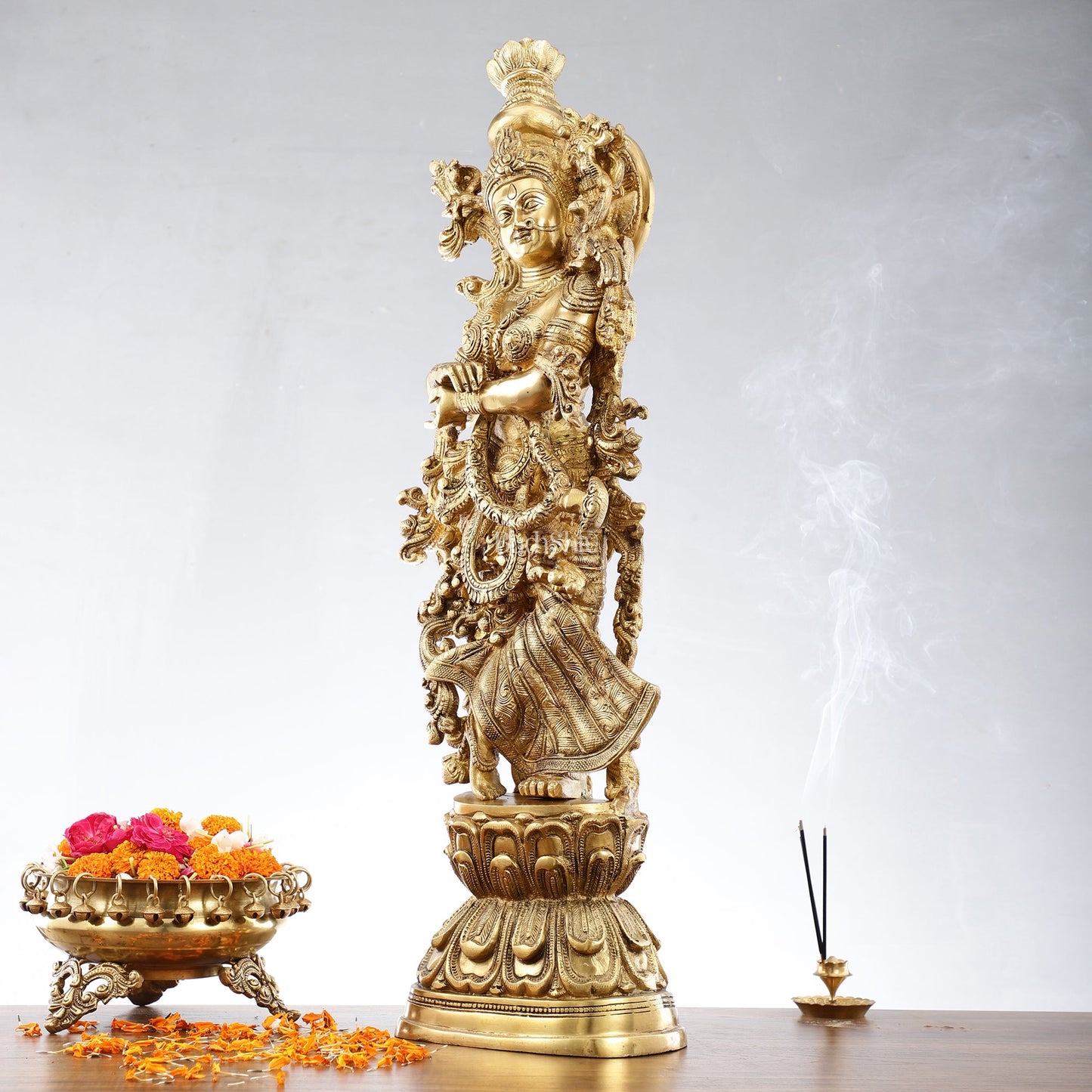 Brass Radha Krishna Idols 29 inch - Budhshiv.com