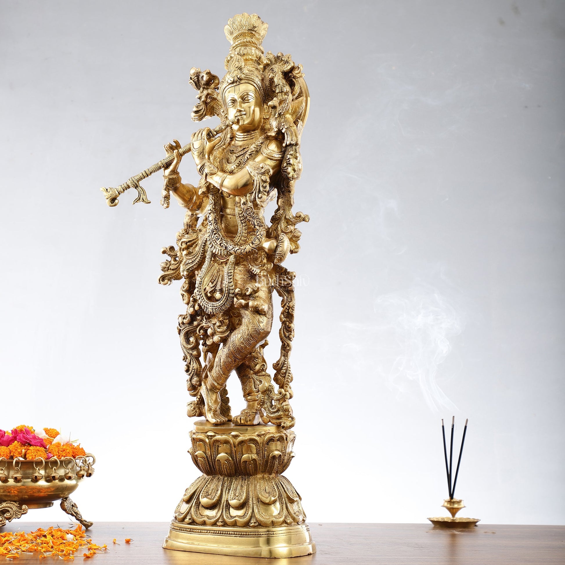 Brass Radha Krishna Idols 29 inch - Budhshiv.com