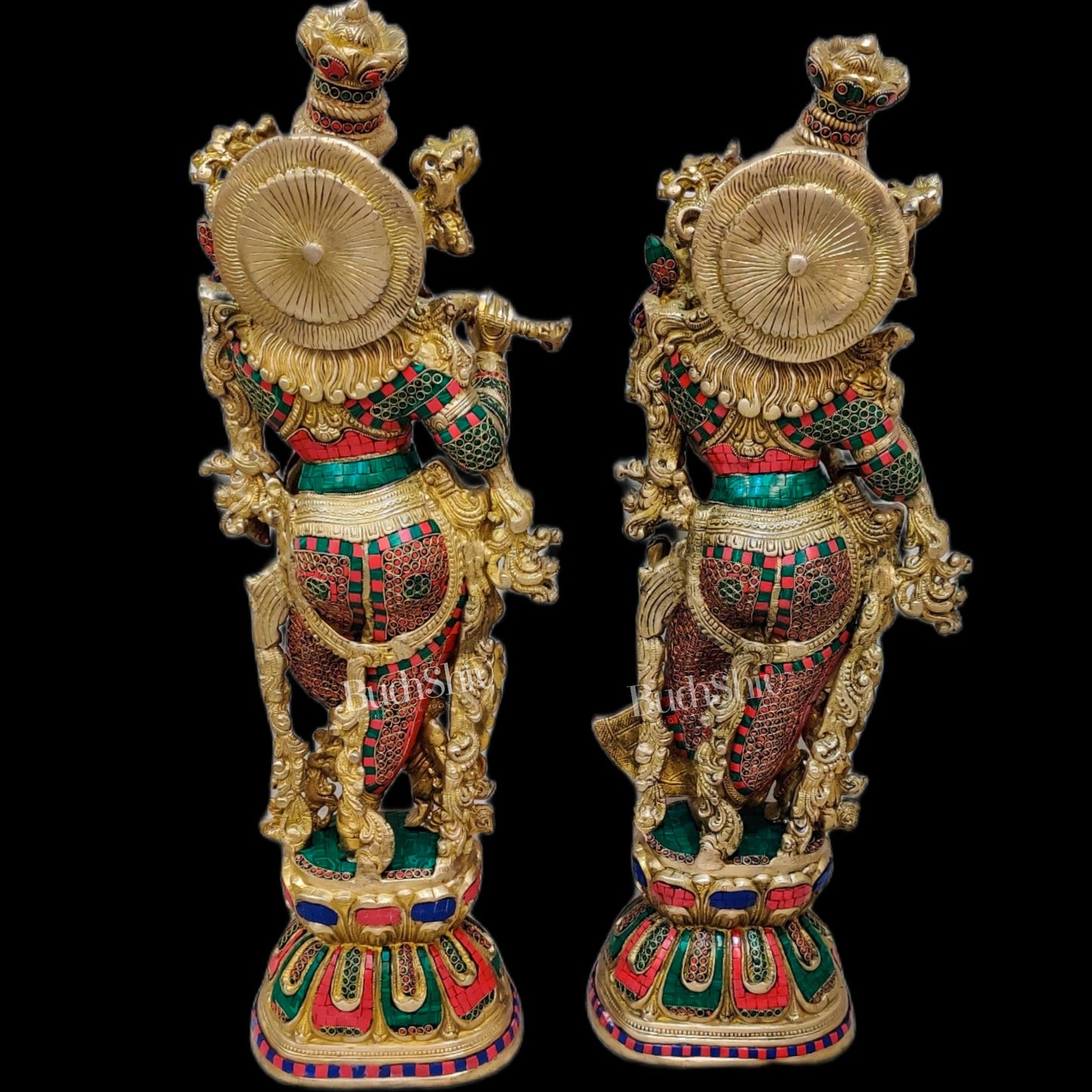Brass Radha Krishna Idols large 30 inch - Budhshiv.com