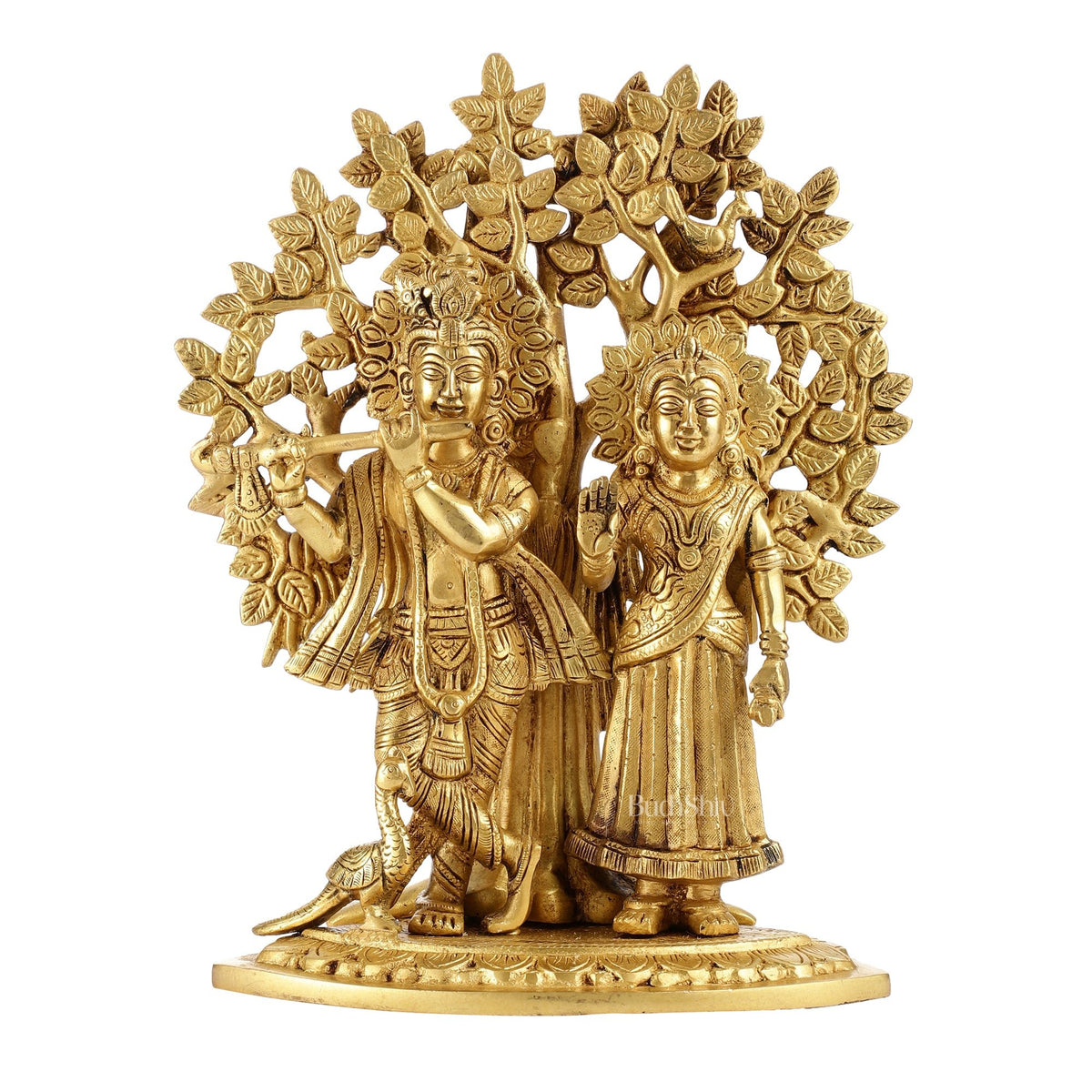 Radha Tree Brass Radha Krishna with Kalpavriksha Tree 12 Inch | Budhshiv.com