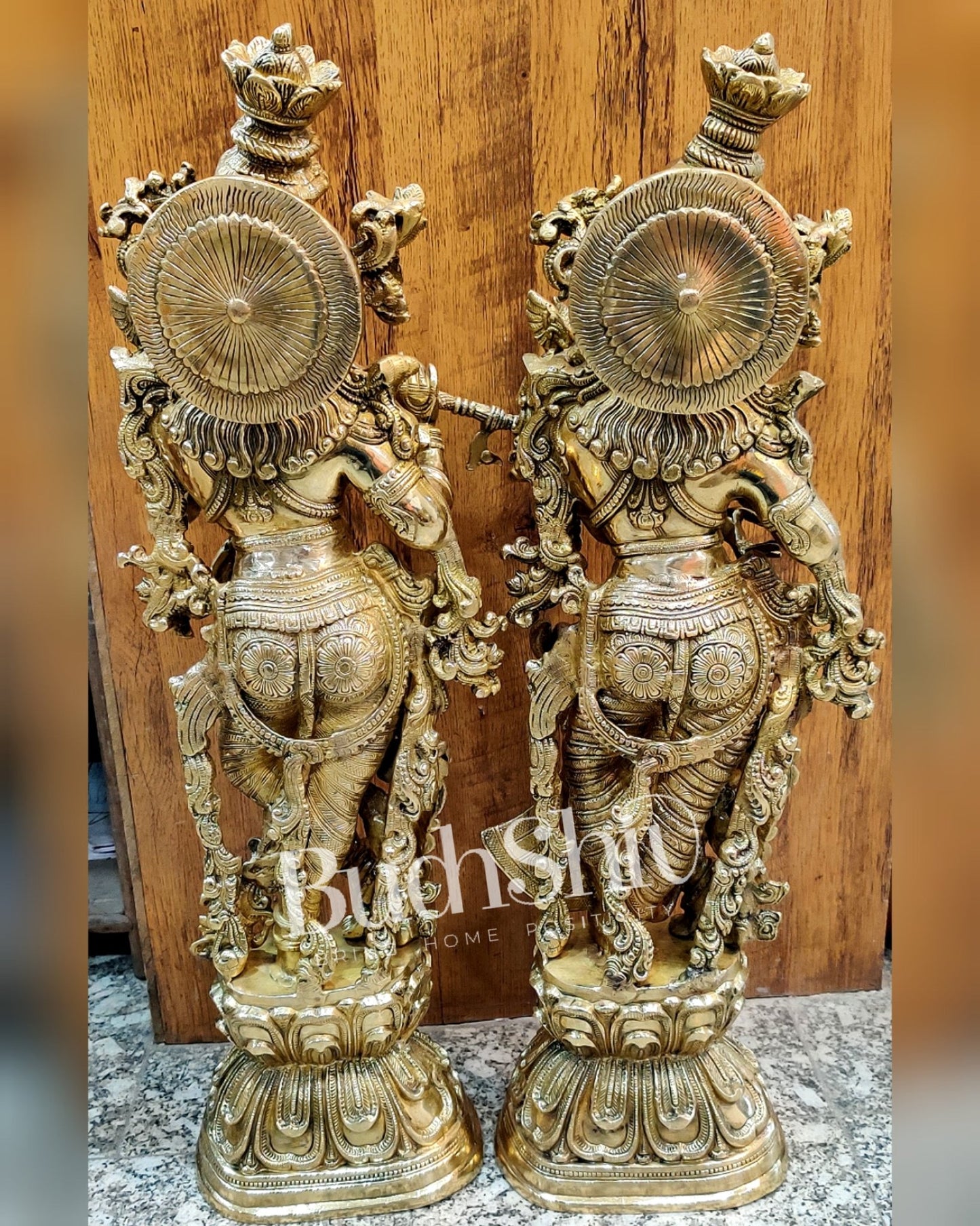 Brass Radhakrishna Idol 30 inch - Budhshiv.com