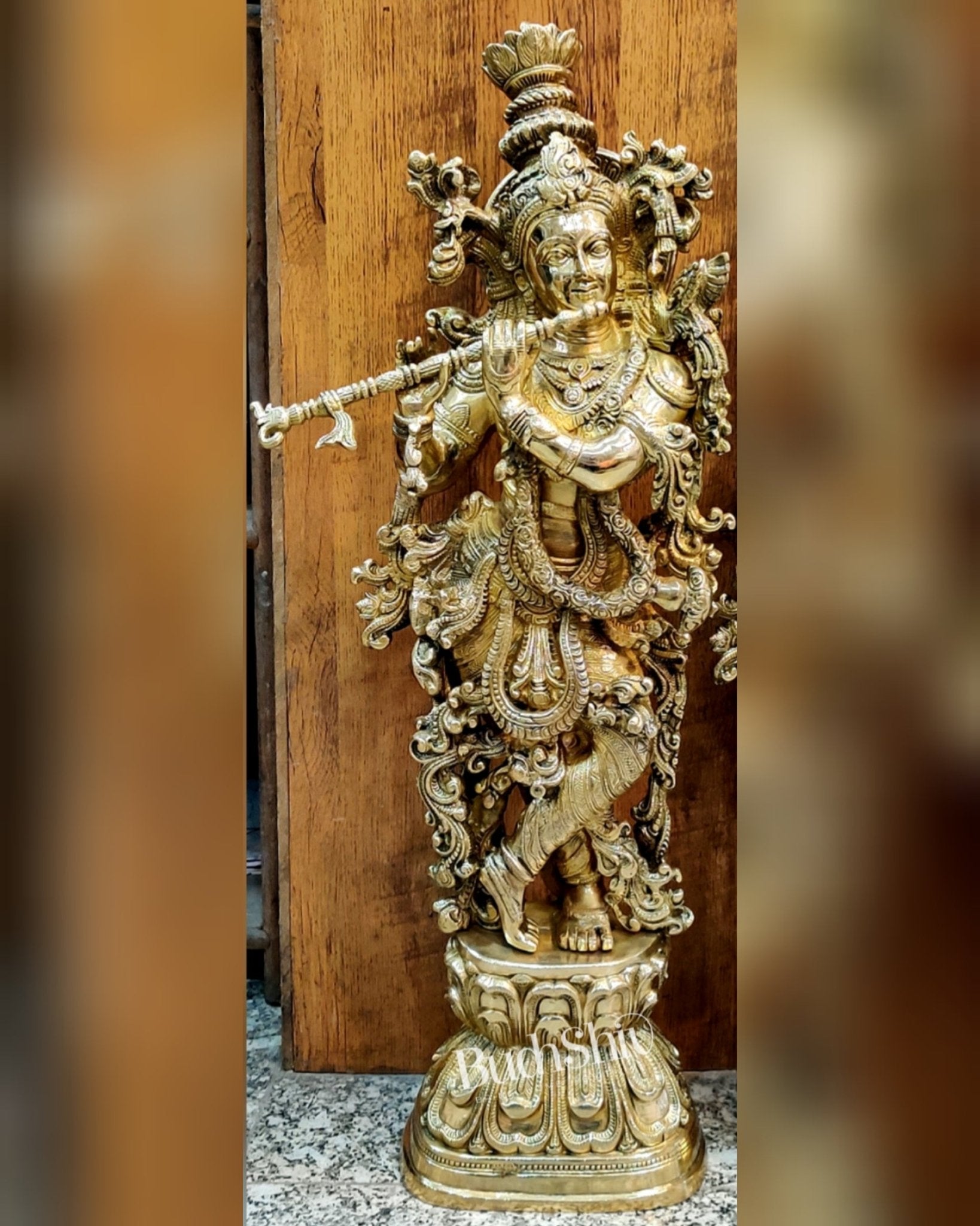 Brass Radhakrishna Idol 30 inch - Budhshiv.com