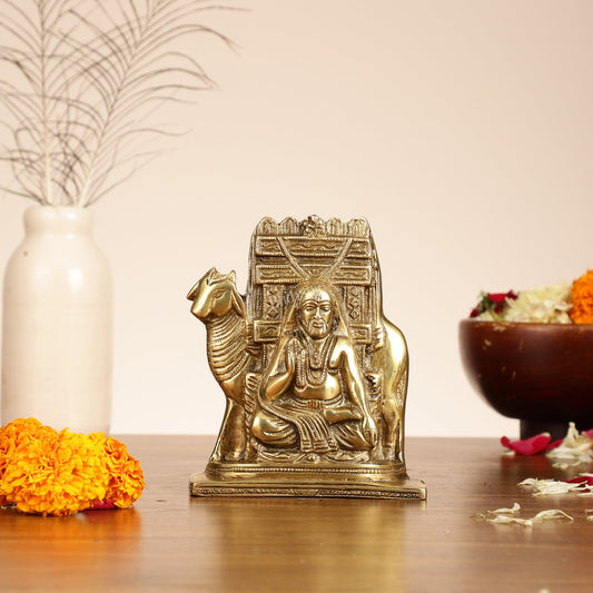 Brass Raghavendra Swamy idol 5.5 inch - Budhshiv.com
