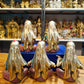 Brass Rajasthani Lady Musicians Set of 5 Showpieces | 10 inch - Budhshiv.com