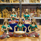 Brass Rajasthani Lady Musicians Set of 5 Showpieces | 10 inch - Budhshiv.com