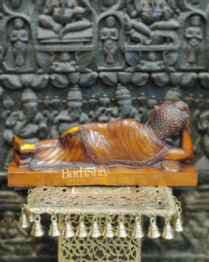 Brass Resting Buddha/ Brass Sleeping buddha 20" - Budhshiv.com