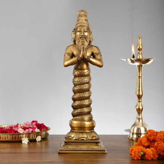 Brass Sage Patanjali Idol | Height 17.5 inch - Budhshiv.com