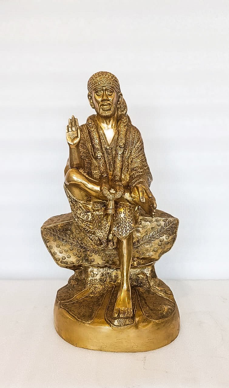 Brass Sai Baba Statue 24" - Budhshiv.com