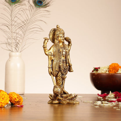 Brass Satyanarayan lord Vishnu 8 inch idol - Budhshiv.com