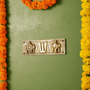Brass Shank Chakra Namah Wall hanging 8 inch Gold - Budhshiv.com