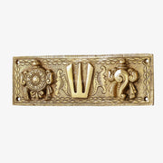 Brass Shank Chakra Namah Wall hanging 8 inch Gold - Budhshiv.com