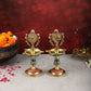 Brass Shankh Chakra lamps 9 inch - Budhshiv.com