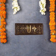 Brass Shankh Chakra Namah Wall Hanging Plates | 8x3 inch - Budhshiv.com