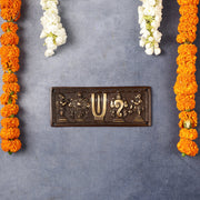 Brass Shankh Chakra Namah Wall Hanging Plates | 8x3 inch - Budhshiv.com