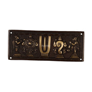 Brass Shankh Chakra Namah Wall Hanging Plates | 8x3 inch - Budhshiv.com