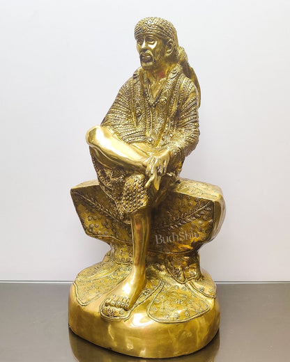 Brass Shirdi Sai Baba Statue 24" - Budhshiv.com