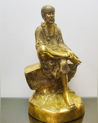 Brass Shirdi Sai Baba Statue 24" - Budhshiv.com