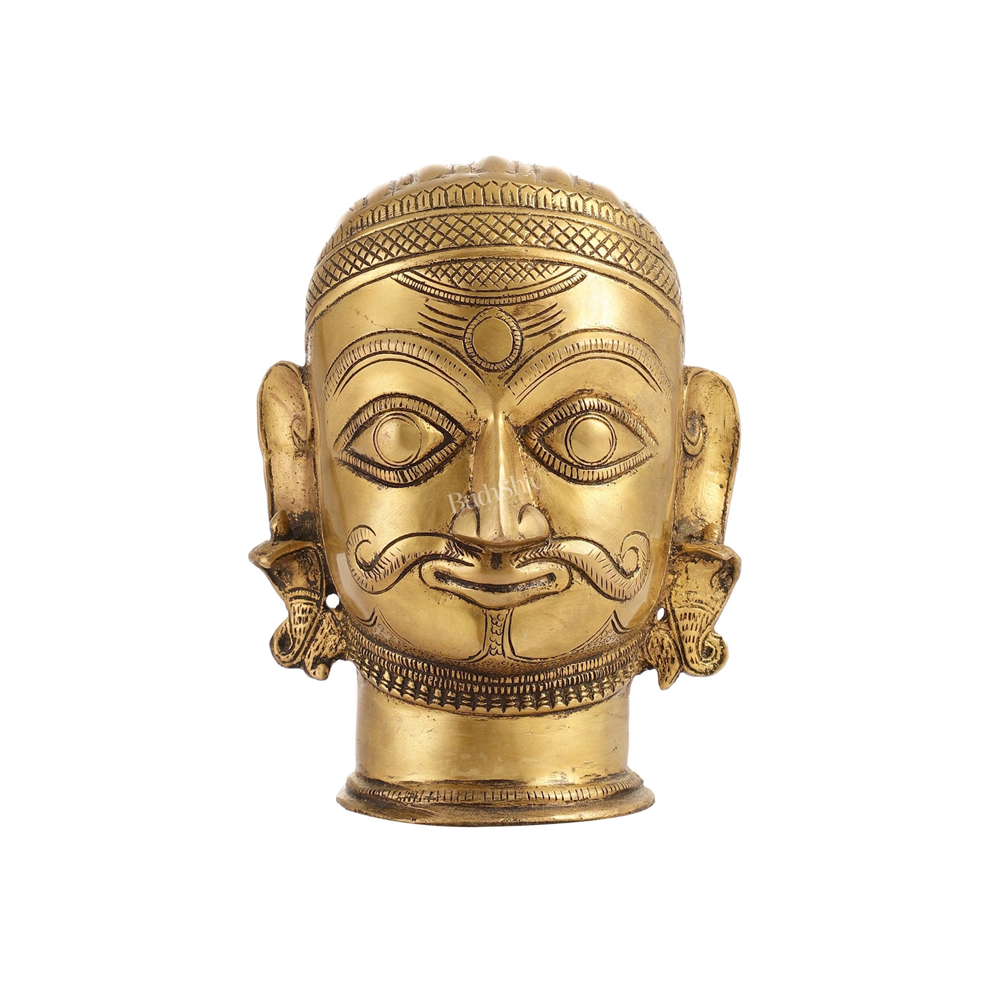 Brass Shiva head mahakaal statue mukhalingam - Budhshiv.com