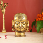 Brass Shiva head mahakaal statue mukhalingam - Budhshiv.com
