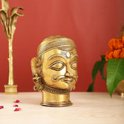 Brass Shiva head mahakaal statue mukhalingam - Budhshiv.com