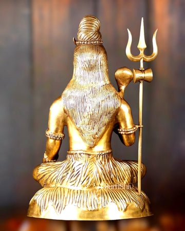 Brass Shiva statue 3 feet 35 inches Golden - Budhshiv.com