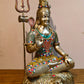Brass Shiva statue 3 feet 35 inches with stonework - Budhshiv.com