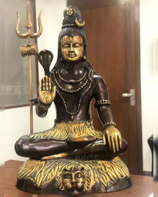 Brass Shiva statue 3 feet 35 inches - Budhshiv.com