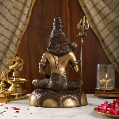 Brass Shiva Statue Duel tone 13" - Budhshiv.com