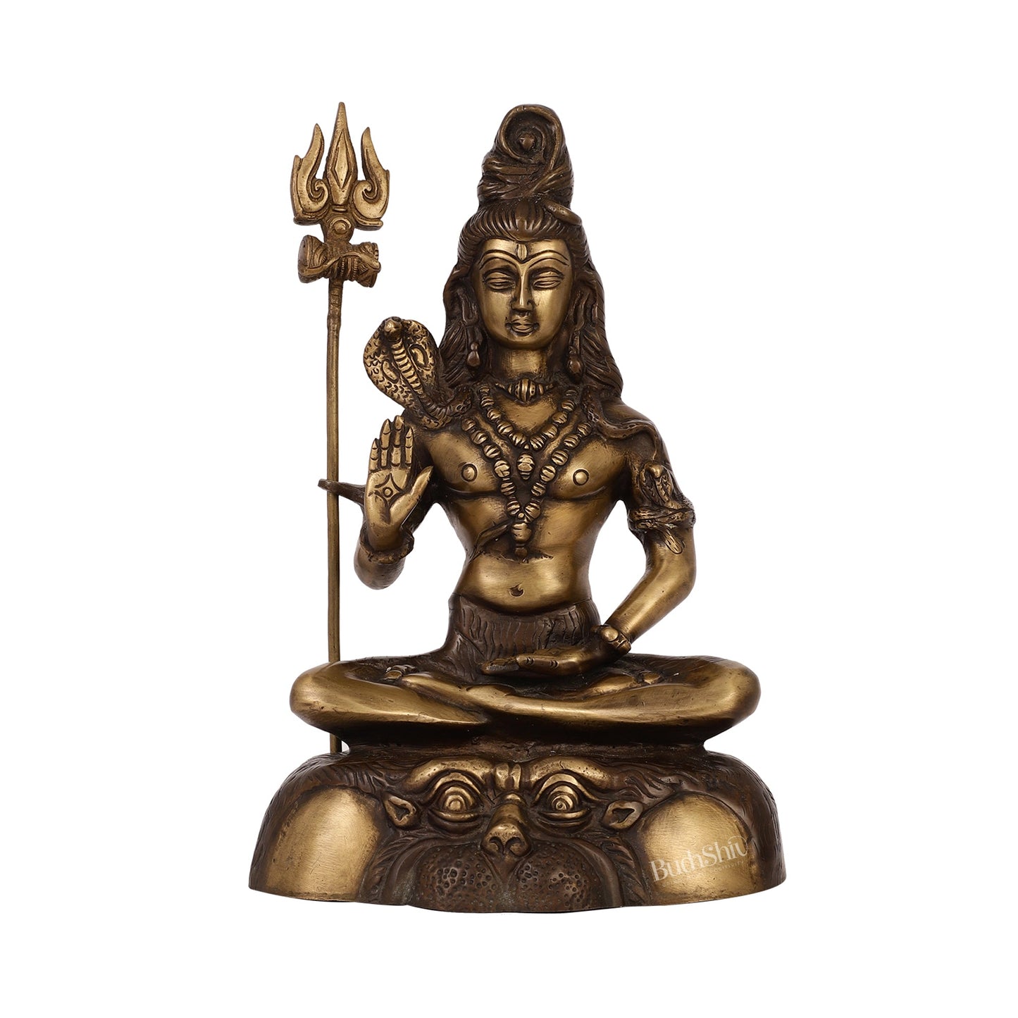 Brass Shiva Statue Duel tone 13" - Budhshiv.com