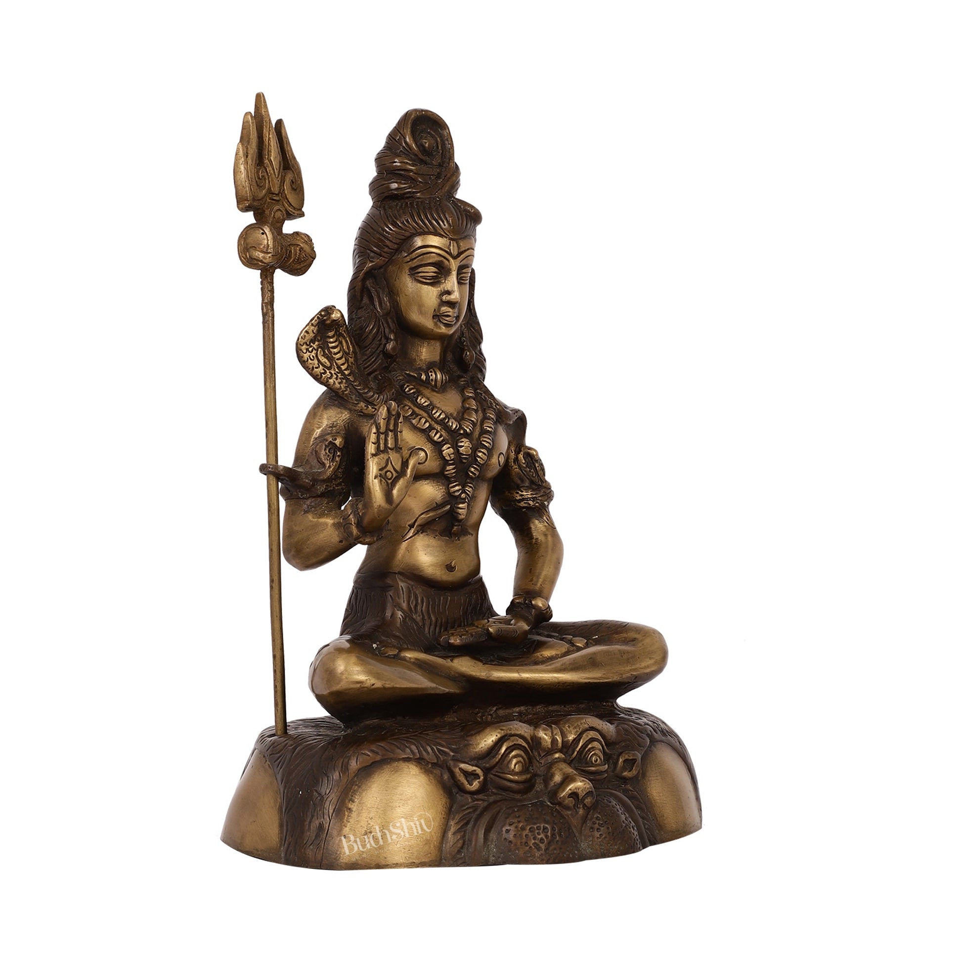 Brass Shiva Statue Duel tone 13" - Budhshiv.com