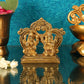 Brass small Ganesh Lakshmi idol with prabhavali frame 3.5" - Budhshiv.com