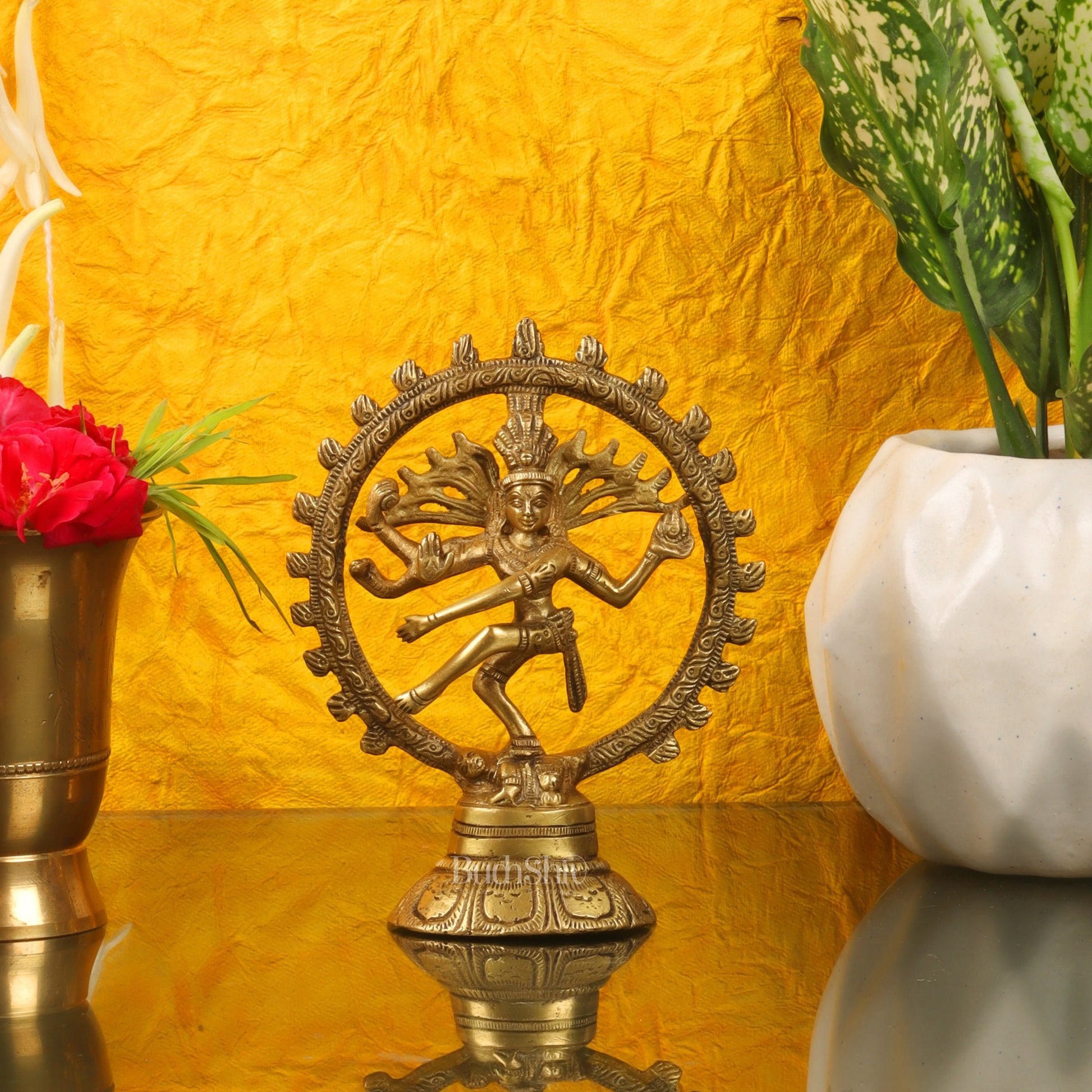 Brass Small Nataraja Statue 5 " - Budhshiv.com