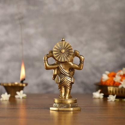 Brass Standing Ganesha Idol | Height 6.5 inch - Budhshiv.com