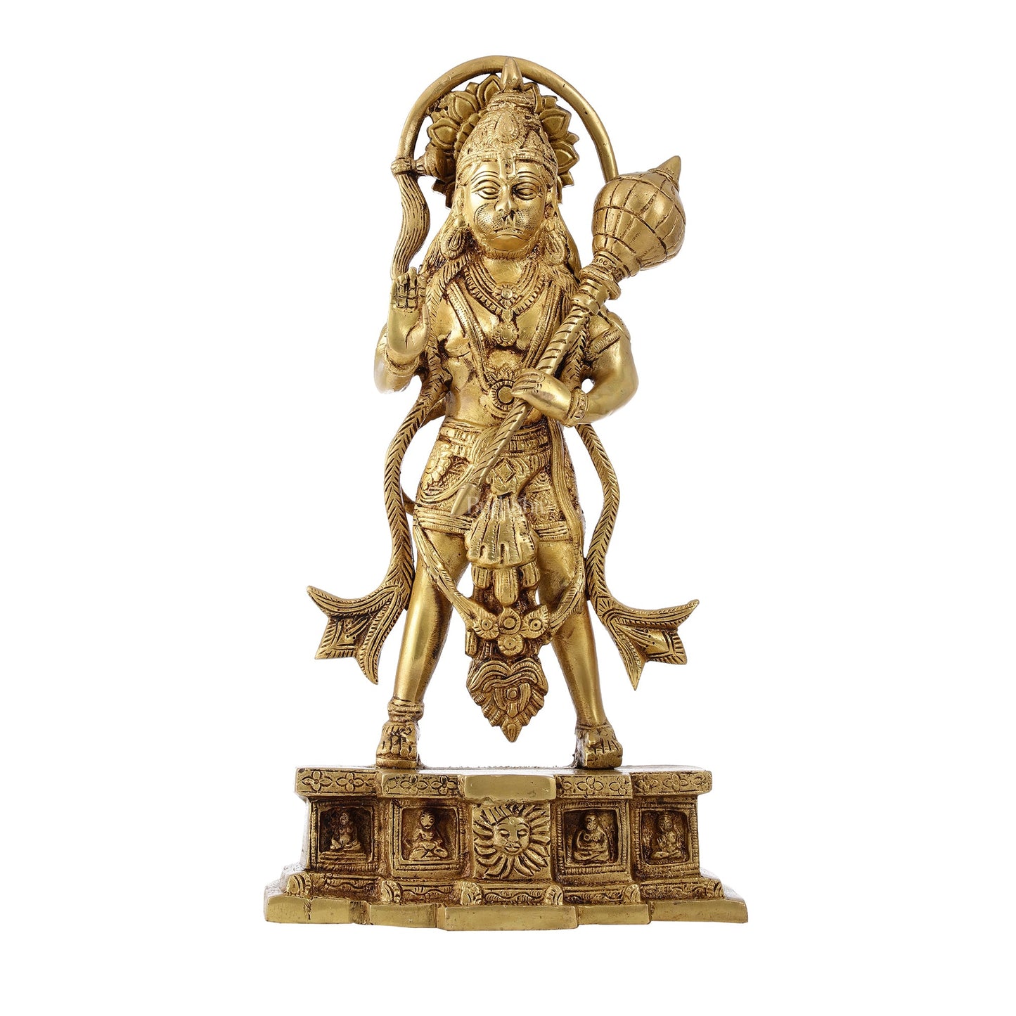 Brass Standing Hanuman Statue | 15.5" Tall | Divine Masterpiece - Budhshiv.com