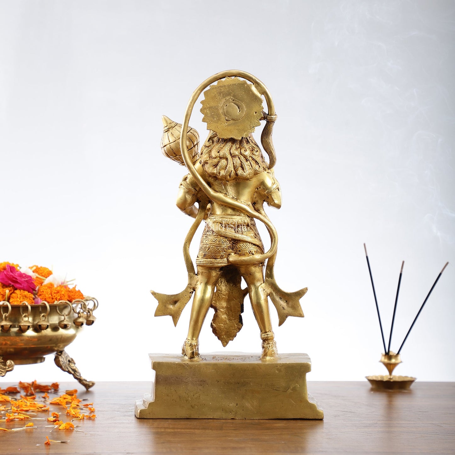 Brass Standing Hanuman Statue | 15.5" Tall | Divine Masterpiece - Budhshiv.com